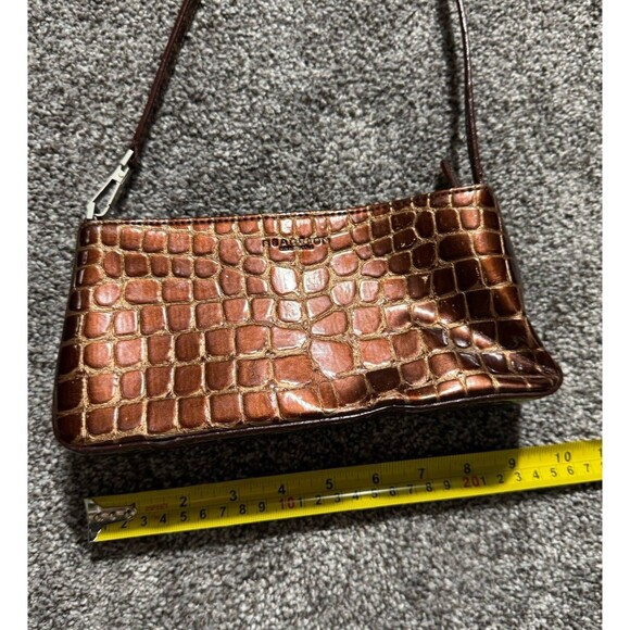 Kenneth Cole Reaction Brown/Copper Faux Alligator Print Clutch Shoulder purse - Picture 13 of 16